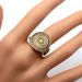 Hot Sale Antique Titanium Steel Ring Hat Shaped Dot Color Separation Retro Statement Ring_ipsvogv.com