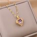 version of the ocean heart necklace female love color crystal pendant titanium steel plated gold light luxury niche clavicle chain_ipsvogv.com