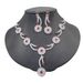 ETERNAL VOWS - Personalized Silver Diamond Wedding Jewelry Set (Claw Chain Necklace & Earrings,Bridal Luxury)_ipsvogv.com