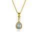 Luxury Gemstone Teardrop Shaped Inlaid Full Diamond Cross Border Simple Pendant Necklace Ruby Clavicle Chain Retro High End Feel_ipsvogv.com