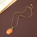 Snake bone beeswax colored natural stone pendant, necklace, sweater chain, autumn and winter light luxury high-end_ipsvogv.com