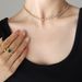 Women's Jewelry Colorful Geometric Square Chain Splicing Necklace Women's Light Luxury Non Fading Titanium Steel Plated K Necklace_ipsvogv.com