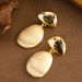 Fashionable Metal Geometric Pendant With Feminine Temperament, Minimalist And High-end Silver Needle Earrings_ipsvogv.com