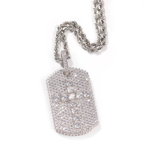Men's Jewelry Hip Hop Full Diamond Cross Square Pendant Copper Material Personality Geometric Pendant Necklace Jewelry_ipsvogv.com