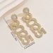 Geometric number women's with niche inlay 2025 design, versatile high-end and earrings_ipsvogv.com