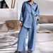 Women's Clothing nine quarter sleeve shirt loose pants two piece suit_ipsvogv.com
