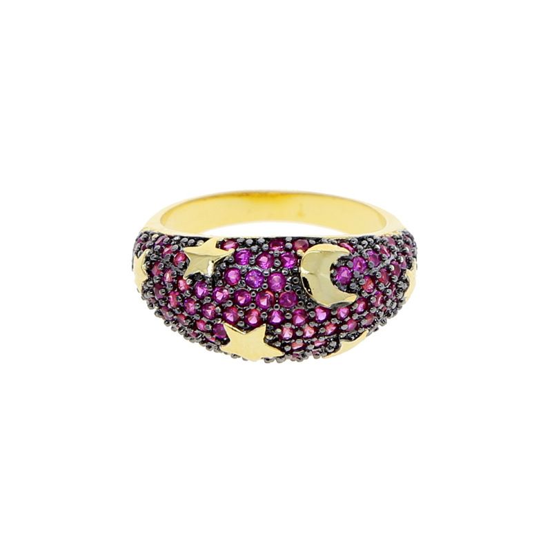 Women's Jewelry Niche Design Star Moon Zircon Ring Ring Fashion Trend Zircon Ring_ipsvogv.com