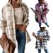 Women's Clothing plaid shirt autumn and winter new loose mid length woolen coat_ipsvogv.com