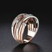 Unisex New Diamond Micro inlaid Zircon Ring Creative Women's Cross color Jewelry_ipsvogv.com