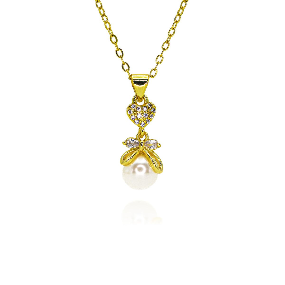 New Bow Pearl Zircon Pendant Bow Ins Net Red All Match Zircon Necklace Female_ipsvogv.com