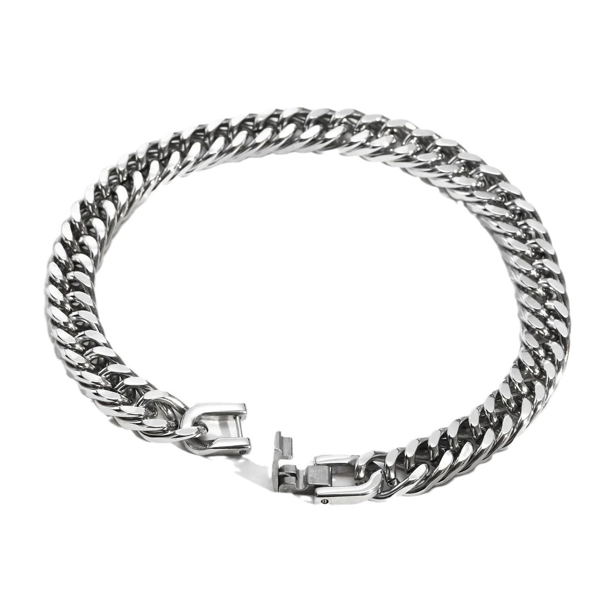 Titanium Steel Cuban For Men Trendy Thick Bracelet Men's Jewelry Clasp Chain High-end Feel Bold Accessories_ipsvogv.com