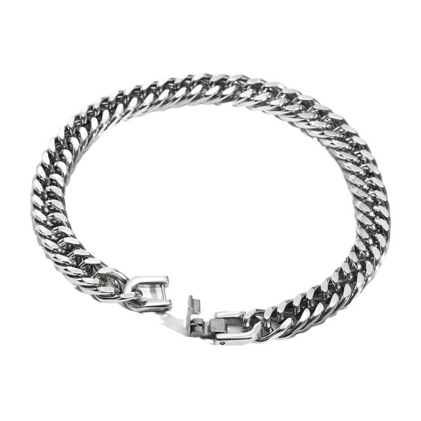 Titanium Steel Cuban For Men Trendy Thick Bracelet Men's Jewelry Clasp Chain High-end Feel Bold Accessories_ipsvogv.com