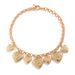 Floral Peach Heart Pendant OT Buckle Necklace Exaggerated Metal Heart-shaped Collarbone Chain Set_ipsvogv.com