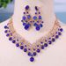 Women's Jewelry Elegant Rhinestone Necklace And Earrings Set For Wedding, Party, And Special Occasions, U-Shaped Design With Crystals_ipsvogv.com