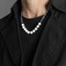 Luminous Pearl Stitching Necklace For Men And Women, Creative Reflective Beads Clavicle Necklace Fluorescent Beads Necklace_ipsvogv.com