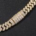 Domineering 17mm Wide Square Zircon Diamond Cuban Chain Flip Buckle Men's Hip Hop Necklace Personality Hip Hop Jewelry_ipsvogv.com