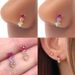 Gaibei European and American cross-border heart-shaped nose nail ear bone nail three-piece heart stud earrings stainless steel nose ring body piercing_ipsvogv.com