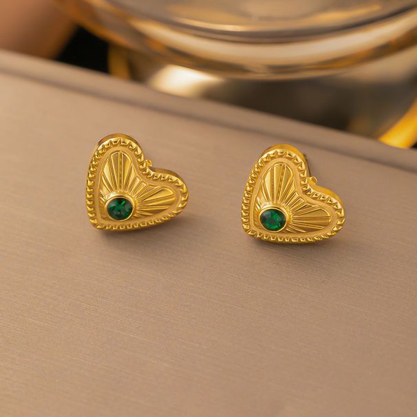 New Hollow Line Design Peach Light Luxury And Niche Lace Patterns, Titanium Steel Heart Earrings, Jewelry_ipsvogv.com