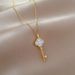 】 Lucky 【 Grass Key Light Luxury Charm Gorgeous Full Diamond Necklace Women's Versatile Clavicle Titanium Steel Chain 【 】 【 】 【 】_ipsvogv.com
