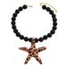 Feng women's long necklace with personalized leopard print, starfish, pearl, collarbone chain, fashionable and high-end_ipsvogv.com