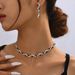 Green Jewelry Set - 2-Piece Necklace & Earrings For Women, Fashionable Hollow Design_ipsvogv.com