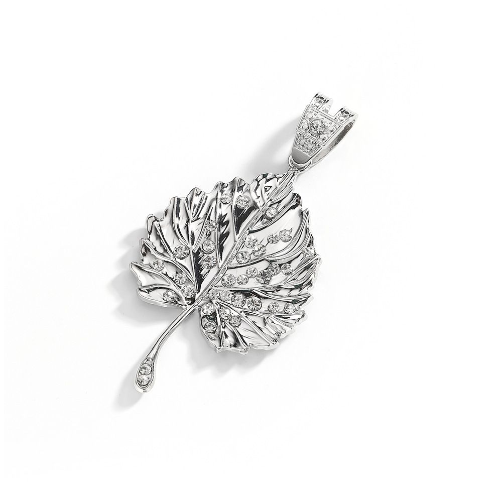 Hot Sale Creative Design Fashion Personalized Leaf Alloy Pendant Hip Hop Fried Dough Twists Chain Men's Necklace_ipsvogv.com