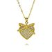 Pearl Turquoise Heart Necklace Female Temperament Versatile Inlaid Zircon Gold Plated Peach Heart Clavicle Chain Jewelry_ipsvogv.com