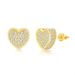 Unisex Jewelry Fashion popular full diamond heart shaped earrings for men and women, micro inlaid zircon gold plated hip hop earrings_ipsvogv.com
