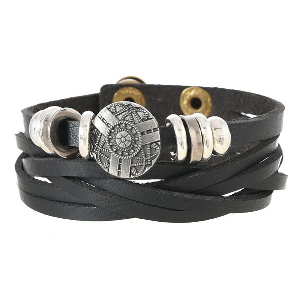 New Men's Multi-layer Beaded Leather Punk Style Personality Bracelet Jewelry_ipsvogv.com