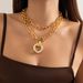 2-piece Cross Aluminum Chain Necklace Set, European And American Hip-hop Sweet And Cool Girl Banquet Bar Nightclub Accessories_ipsvogv.com