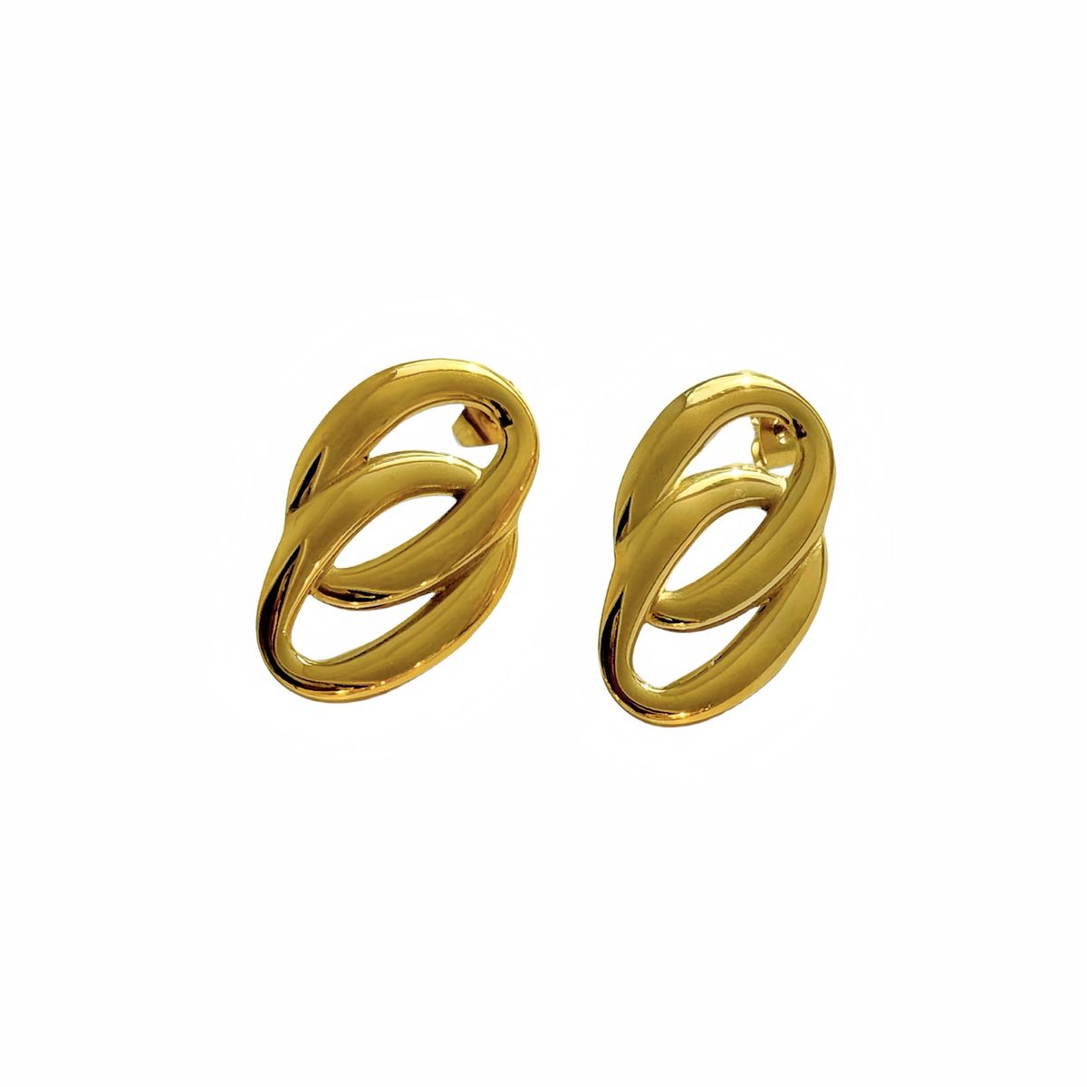 INS Electroplated Titanium Steel VINTAGE Double Circle Dancer Gypsy Earrings_ipsvogv.com
