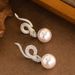 Year Of The Zodiac, Spirit Snake, Diamond Studded Pearl Earrings, Female High-end Feeling, Year's New Style Plated Gold_ipsvogv.com