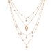 Women's full diamond six pointed star pendant necklace Multi layer hip hop retro rhinestone shell necklace_ipsvogv.com