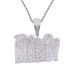 Men's Hip Hop Money Letter Pendant Necklace With Zircon, 60cm Cuban Chain In Silver, Rose Gold & Gold Inlaid Zircon Trendy Men's Jewelry_ipsvogv.com