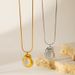 White Cat's Eye Stainless Steel Necklace - Gold Plated Snake Bone Chain For Women_ipsvogv.com
