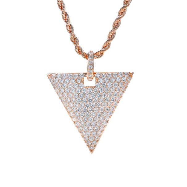 Unisex Necklace For Men Hip Hop Jewelry Triangular Micro Inlaid Zircon Pendant Personality Trend Brand Geometric Hip Hop Pendant_ipsvogv.com