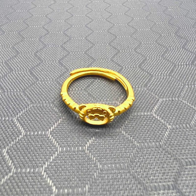 Brass Gold-plated Real Couple Ring, Internet Sand Gold 999 Cerebellar Tiger Ring_ipsvogv.com