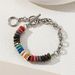 Fashion Colorful Volcanic Stone Titanium Steel Bracelet Men's Trendy Hip Hop High End Couple Jewelry_ipsvogv.com