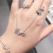 Silver Bow Full Diamond Necklace Female Element Crystal Clavicle Necklace_ipsvogv.com