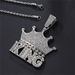 Full Diamond Crown Letter King Necklace Accessory Hip Hop Rap Street Dance Cool Pendant Jewelry_ipsvogv.com