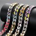 Men's Jewelry Fashion Jewelry Colorful Diamond Stainless Steel Cuban Necklace Niche Design Light Luxury Titanium Steel Hip Hop Jewelry_ipsvogv.com