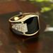 Hip Hop Style Business Black Enamel Micro Set Zircon Simulated Diamond Trendy Men's Jewelry Ring_ipsvogv.com