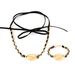 Winding Velvet Rope Bow Necklace Exaggerated Shaped Bead Bracelet Set_ipsvogv.com