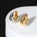 Ear buckle sterling silver French retro two-color antique women's earrings simple fashion ins style high-end jewelry_ipsvogv.com
