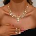 Women’s Jewelry Set Fashion Jewelry Popular Gold Fashion Crystal Loose Diamond Necklace Earring Set_ipsvogv.com