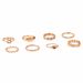 New Gold Leaf Gear Eye Knot Hollow 8-piece Set Ring_ipsvogv.com