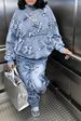 Women's Clothing Women's Printed Pocket Long-sleeved Sweatshirt 2-piece Set Trousers Suit_ipsvogv.com