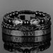 Men's Black Double Leopard Head Braided Stainless Steel Roman Numeral Bracelet Set Style_ipsvogv.com