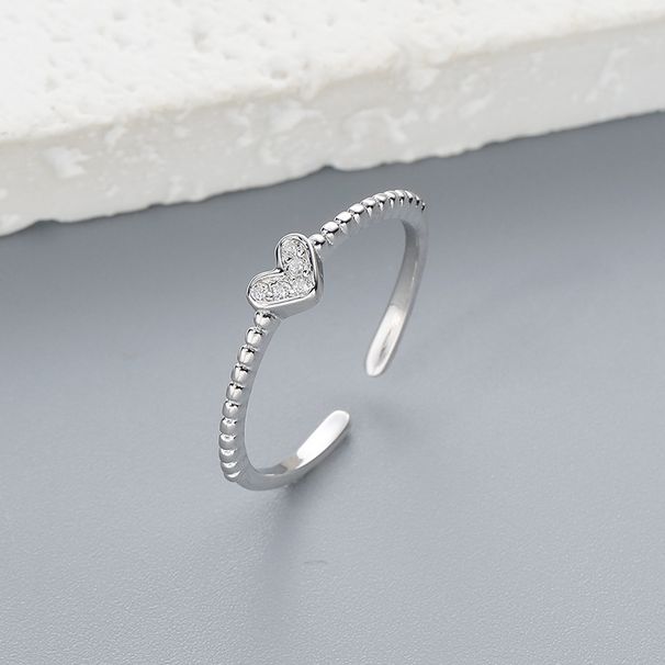 Boda S Silver Mosang Diamond For Women's Fashion And Elegant, Unique Design With Adjustable Opening Zircon Ring_ipsvogv.com