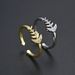 Unisex Simple And Elegant Real Gold Electroplated Fish Bone Ring With Adjustable Opening, Must Have For Fashionistas_ipsvogv.com
